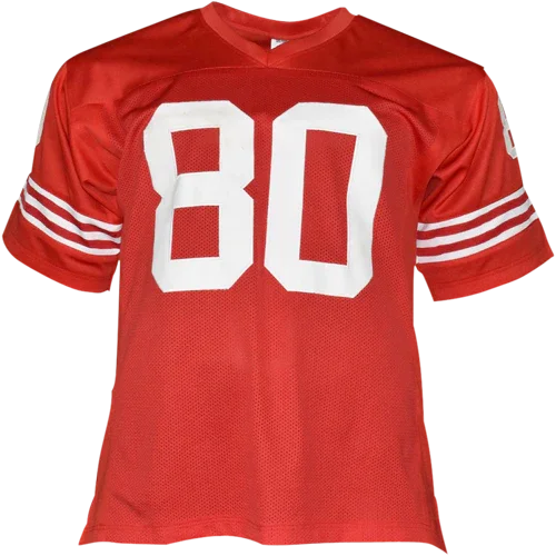 Jerry Rice Autographed San Francisco 49ers (Red #80) Custom Jersey - JSA
