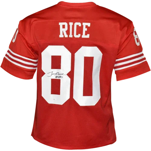 Jerry Rice Autographed San Francisco 49ers (Red #80) Custom Jersey - JSA