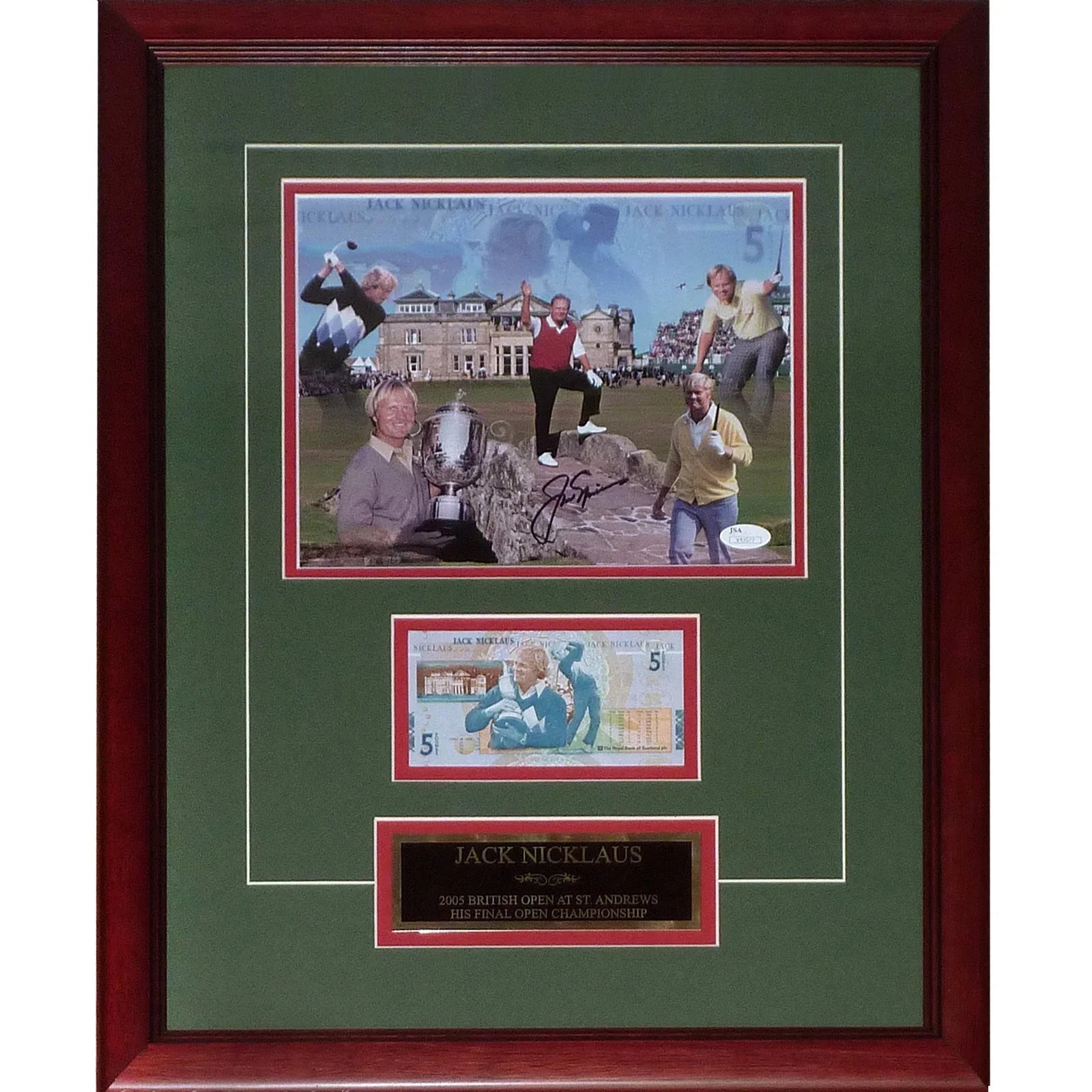 Jack Nicklaus Autographed RBS 5 Pound Note (2005 British Open) Deluxe Framed Currency Piece - JSA
