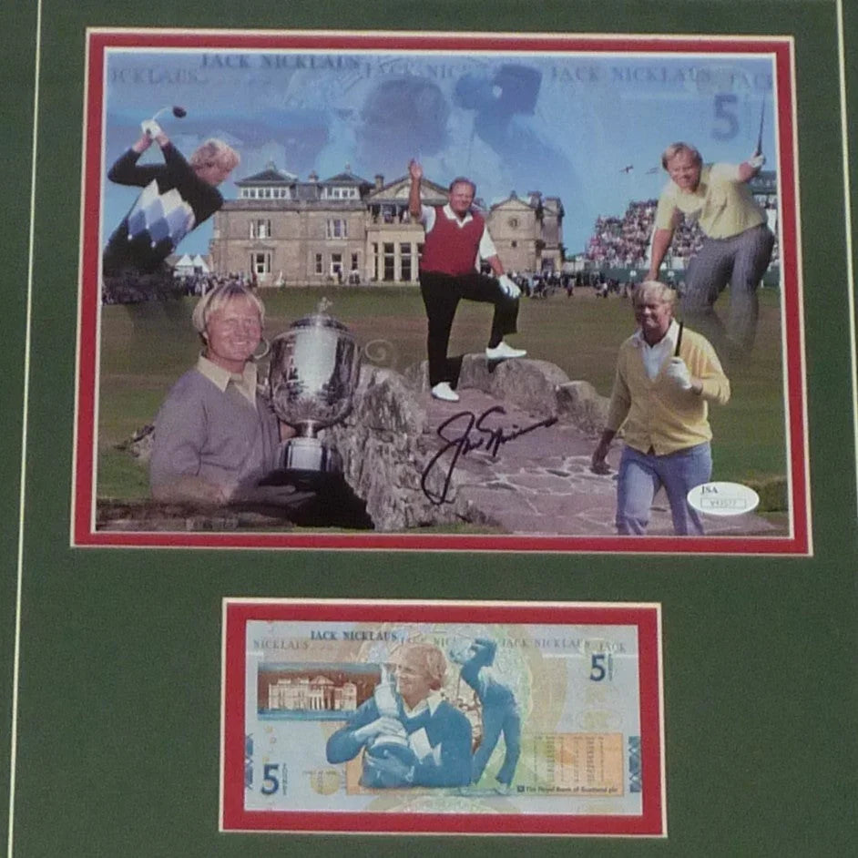 Jack Nicklaus Autographed RBS 5 Pound Note (2005 British Open) Deluxe Framed Currency Piece - JSA