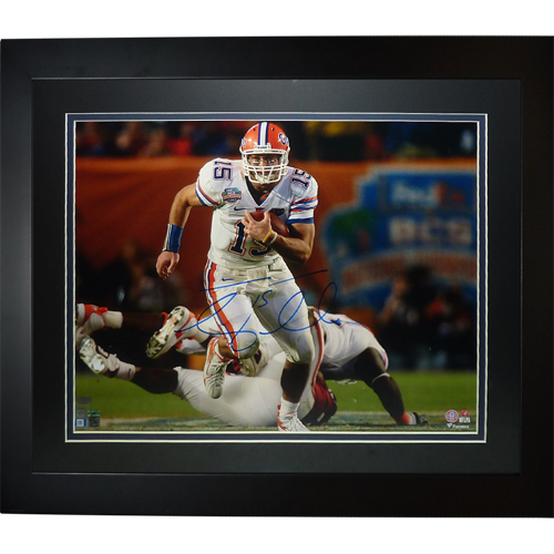Tim Tebow Autographed Florida Gators (08 BCS Run) Deluxe Framed 16x20 Photo - Tebow Holo