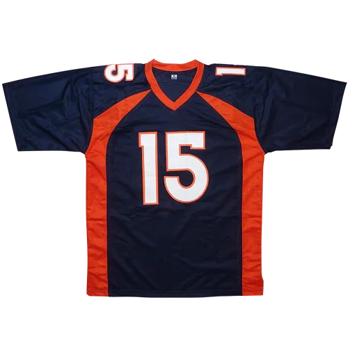 Tim Tebow Autographed Denver Broncos (Blue #15) Custom Jersey - Tebow Holo