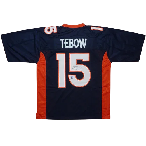 Tim Tebow Autographed Denver Broncos (Blue #15) Custom Jersey - Tebow Holo