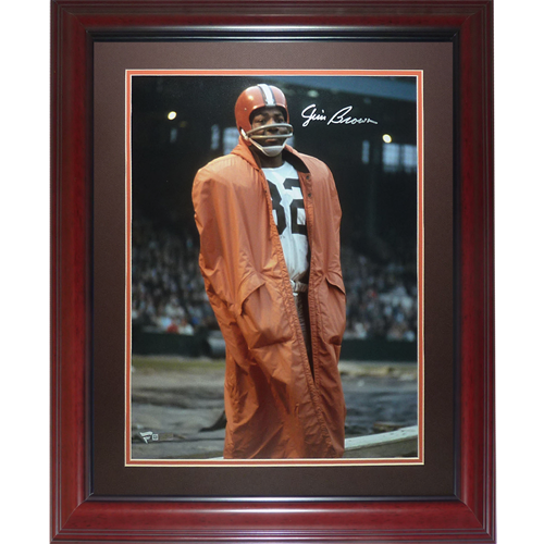 Jim Brown Autographed Cleveland Browns Deluxe Framed 16x20 Photo - Fanatics