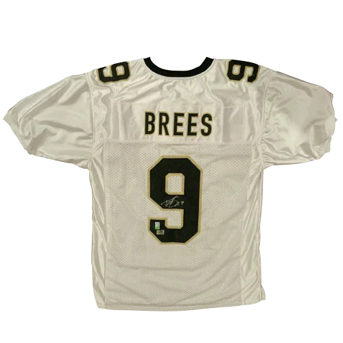 Drew Brees Autographed New Orleans Saints (White #9) Custom Jersey - Brees Holo