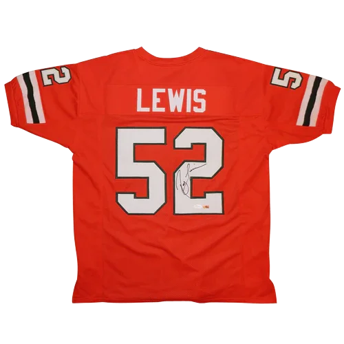 Ray Lewis Autographed Miami Hurricanes (Orange #52) Custom Jersey