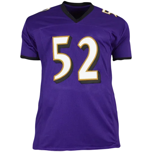 Ray Lewis Autographed Baltimore Ravens (Purple #52) Custom Jersey - Beckett