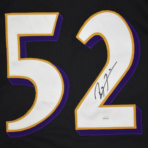Ray Lewis Autographed Baltimore Ravens (Black #52) Custom Jersey - JSA
