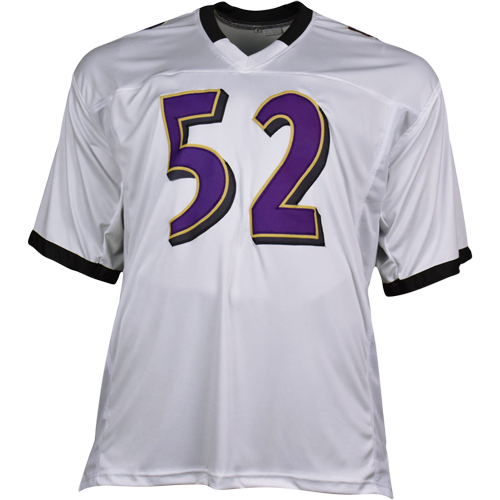 Ray Lewis Autographed Baltimore Ravens (White #52) Custom Jersey - JSA