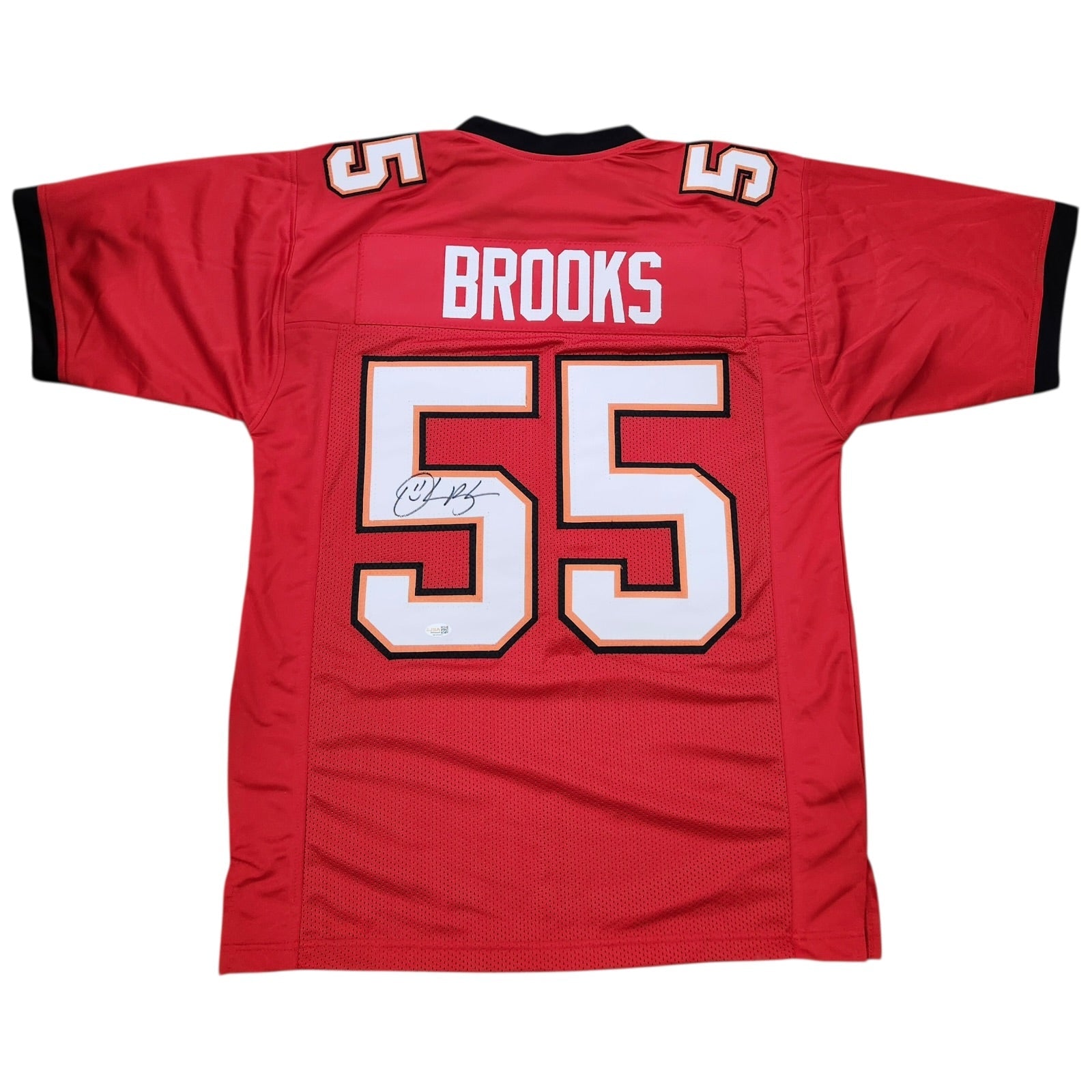 Derrick Brooks Autographed Tampa Bay Buccaneers (Red #55) Custom Jersey - JSA
