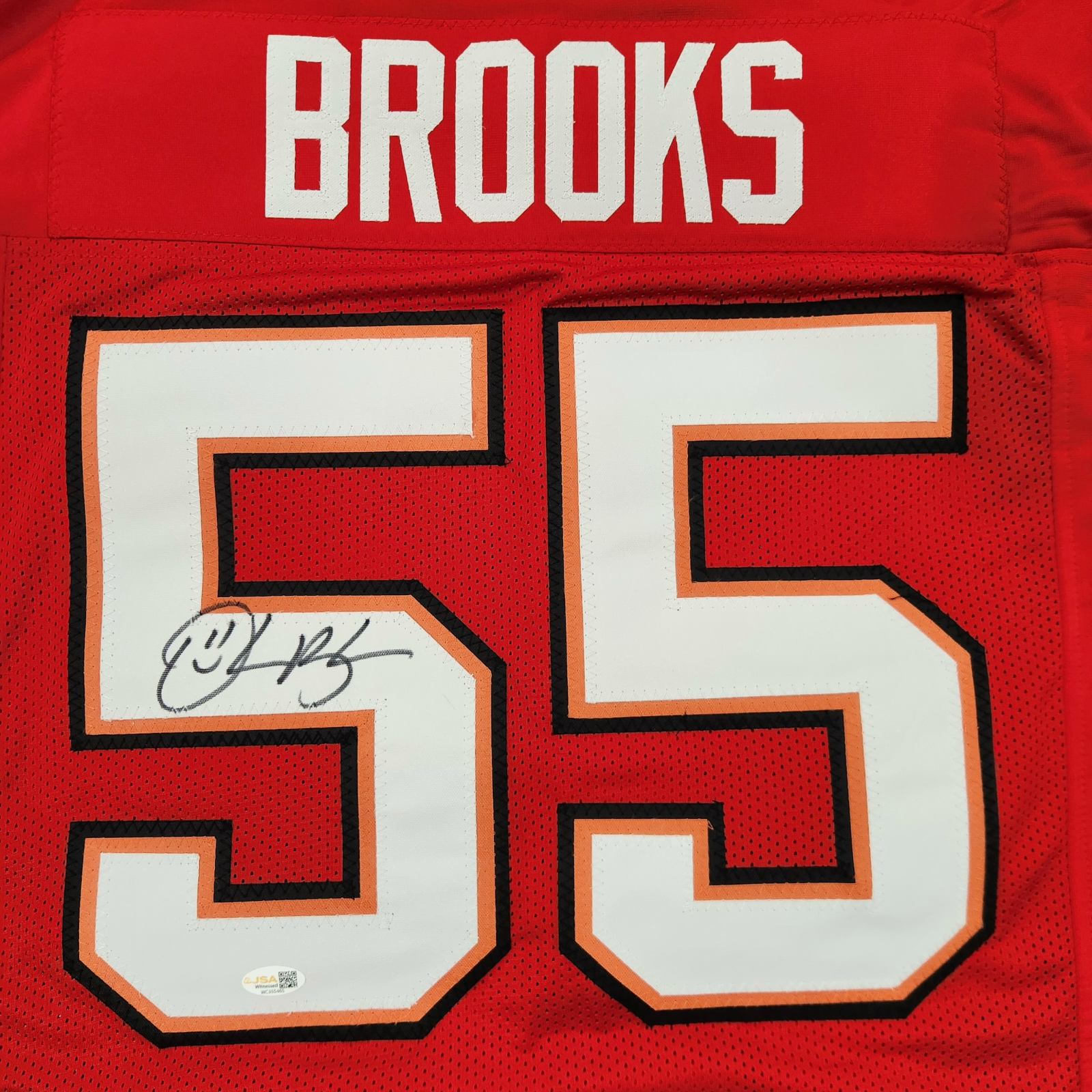 Derrick Brooks Autographed Tampa Bay Buccaneers (Red #55) Custom Jersey - JSA
