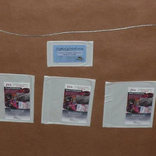 Jack Nicklaus, Arnold Palmer And Gary Player Autographed Big 3 Deluxe Framed Golf Piece - JSA