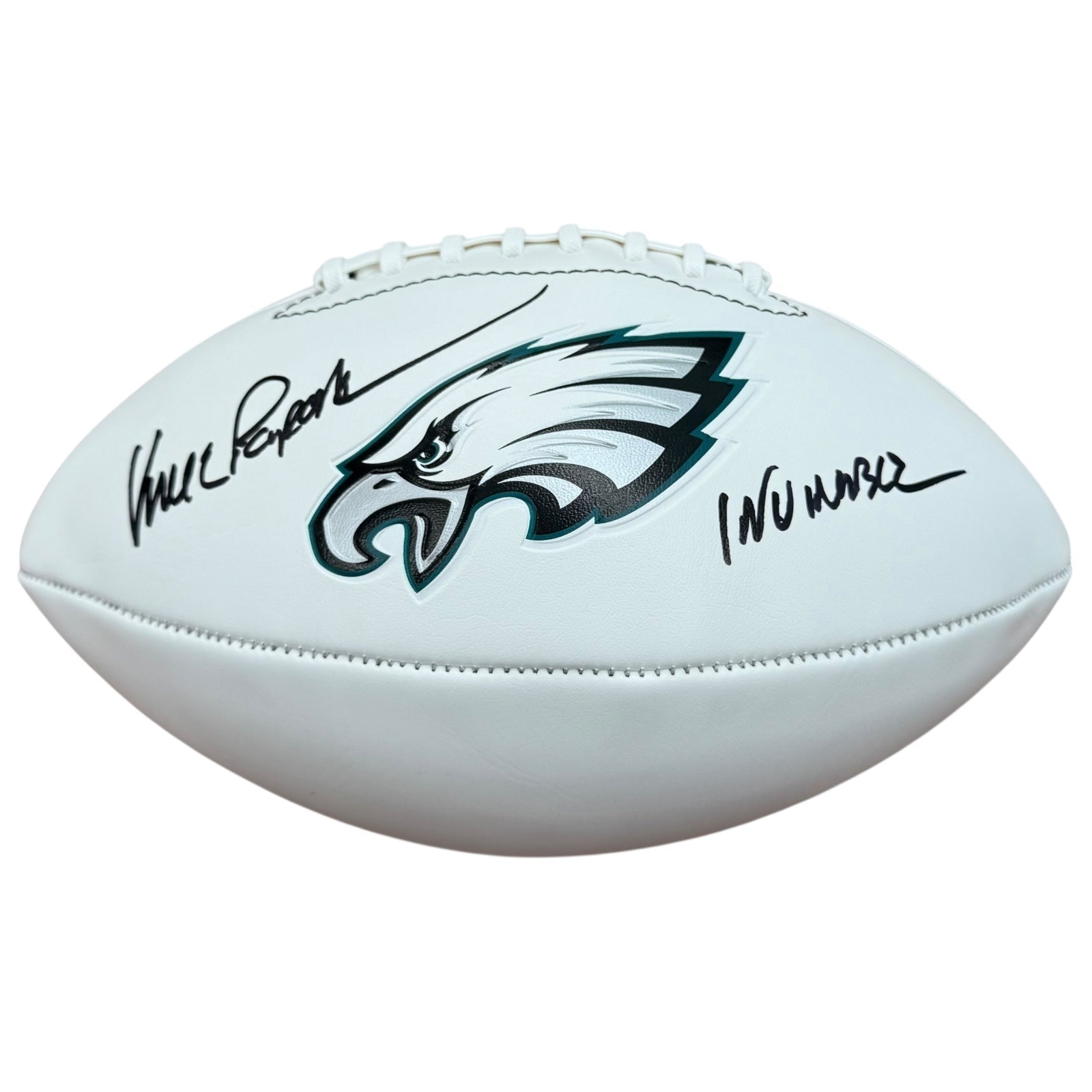 Vince Papale Autographed Philadelphia Eagles Logo Football w/ Invincible Inscription