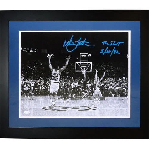 Christian Laettner Autographed Duke Blue Devils (1992 Final Four) Deluxe Framed 16x20 Photo w/ "The Shot", "3/28/92" - JSA