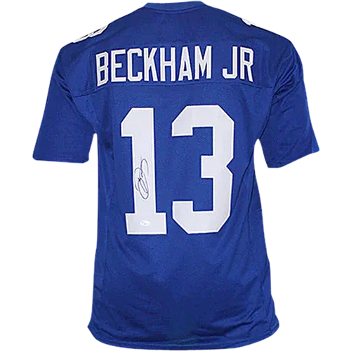 Odell Beckham Jr. Autographed New York Giants (Blue #13) Custom Jersey - JSA