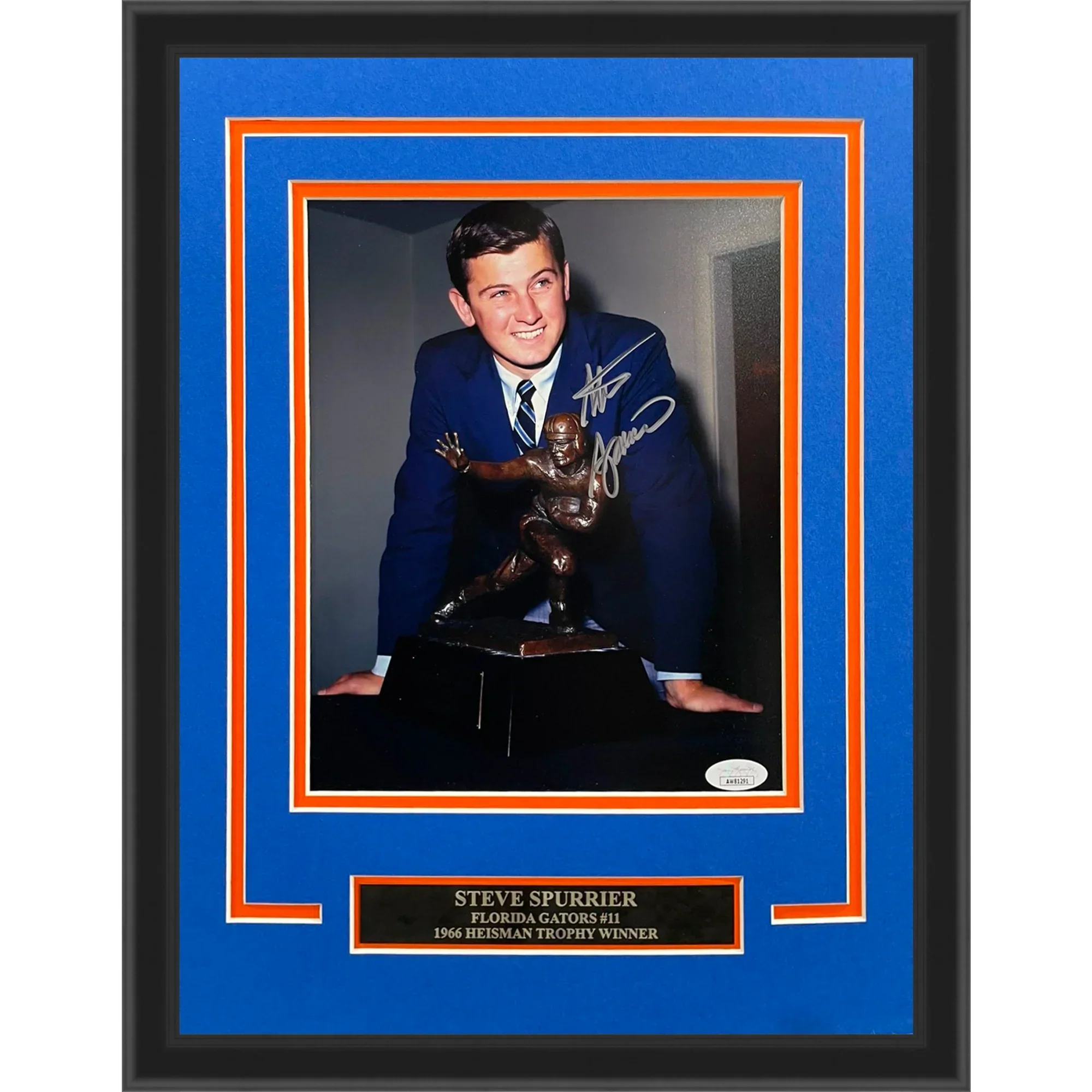 Steve Spurrier Autographed Florida Gators (Heisman Trophy) Deluxe Framed 8x10 Photo - JSA