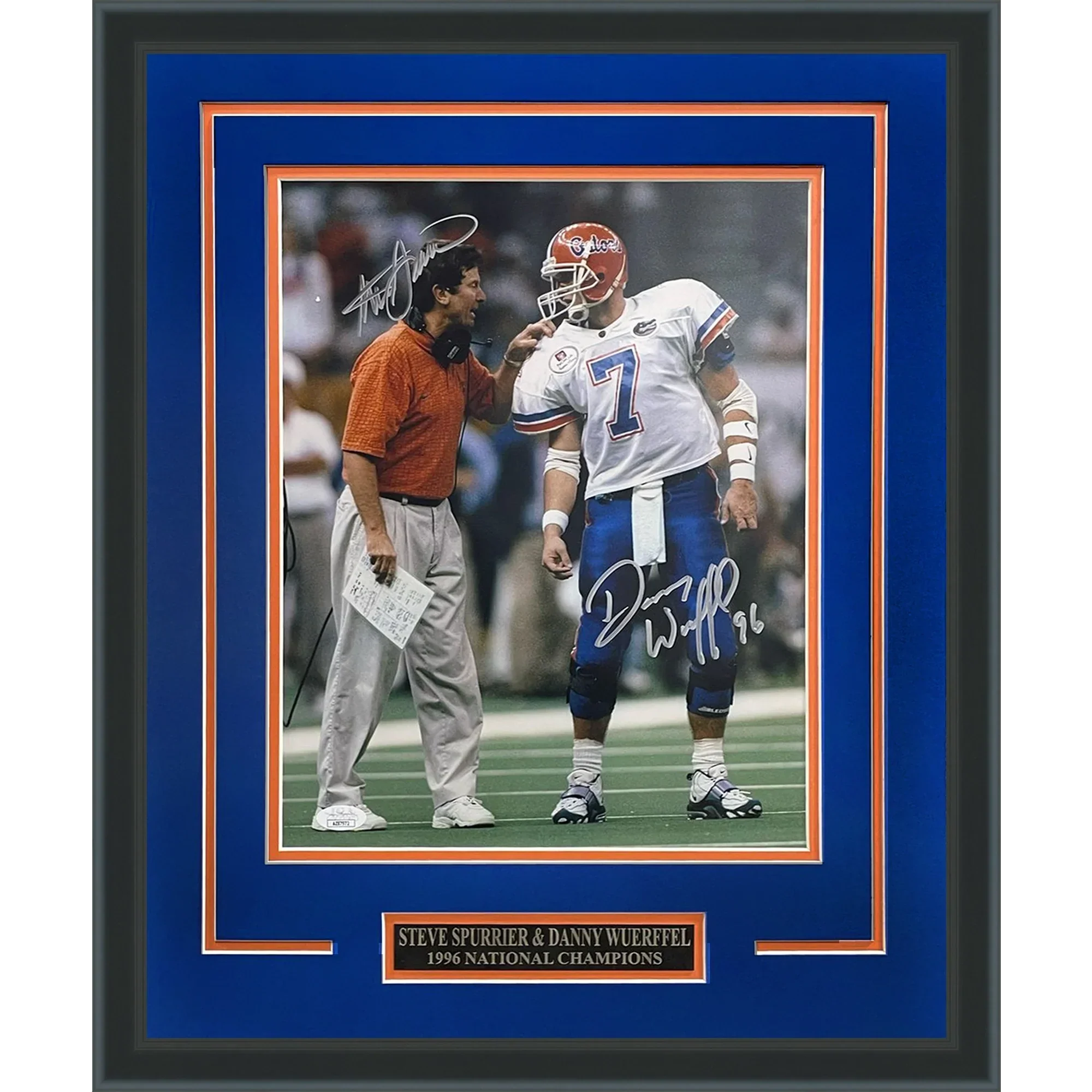 Steve Spurrier And Danny Wuerffel Autographed Florida Gators (Sugar Bowl) Deluxe Framed 11x14 Photo