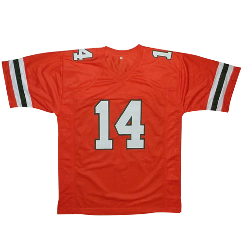 Vinny Testaverde Autographed Miami Hurricanes (Orange #14) Custom Jersey w/ "Heisman 1986" - Beckett