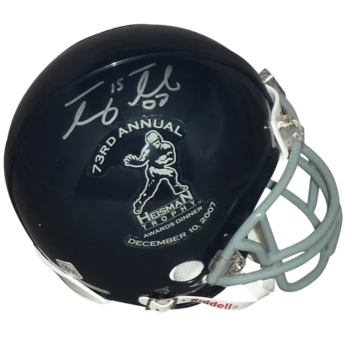 Tim Tebow Autographed 2007 Heisman Trophy Dinner (Navy) Mini Helmet w/ "07"- Very Rare - Tebow Holo