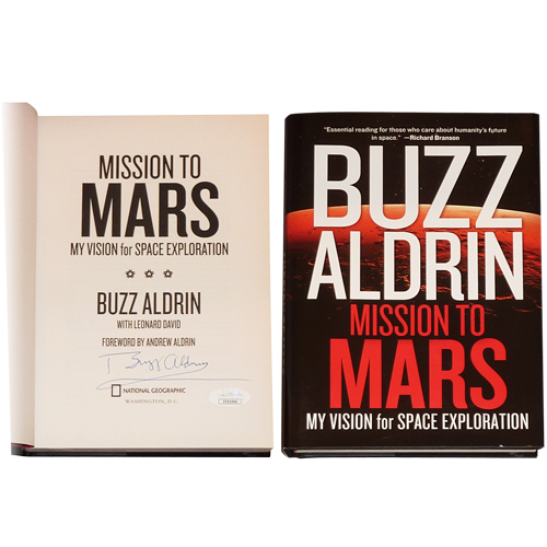 Buzz Aldrin Autographed NASA "Mission To Mars" Book - JSA