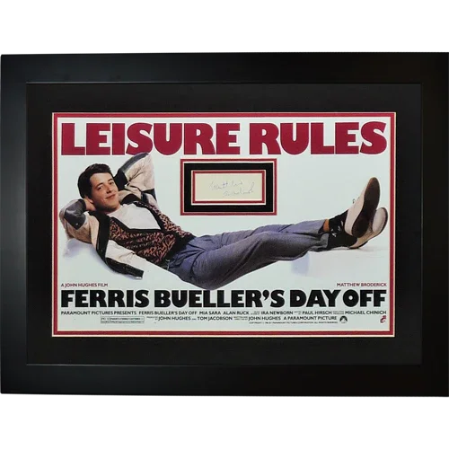 Matthew Broderick Autographed Ferris Buellers Day Off Deluxe Framed Movie Poster Piece - JSA