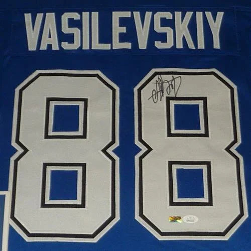 Andrei Vasilevskiy Autographed Tampa Bay Lightning (Blue #88) Deluxe Framed Jersey - JSA