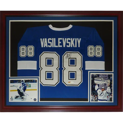 Andrei Vasilevskiy Autographed Tampa Bay Lightning (Blue #88) Deluxe Framed Jersey - JSA