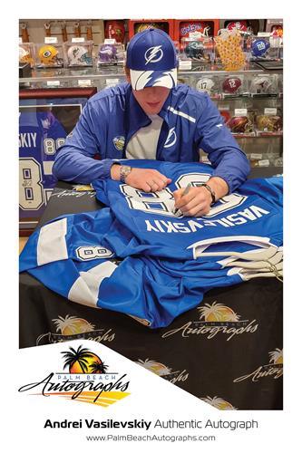 Andrei Vasilevskiy Autographed Tampa Bay Lightning (Blue #88) Deluxe Framed Jersey - JSA