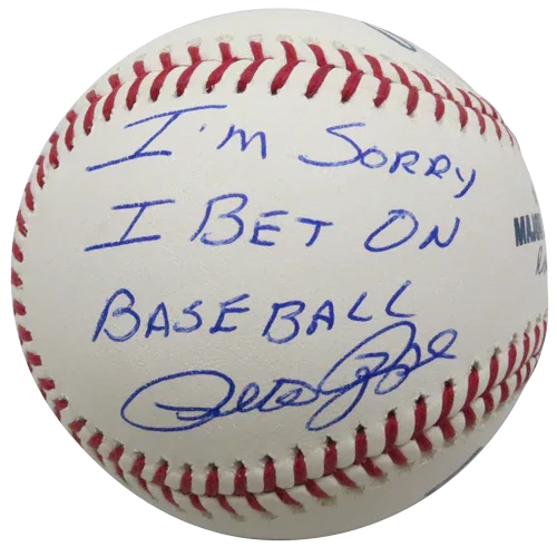 Pete Rose Autographed Official MLB Baseball w/ I'm Sorry I Bet On Baseball -