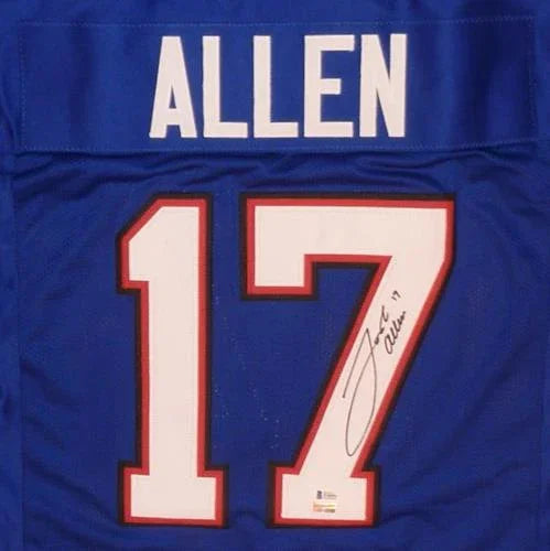 Josh Allen Autographed Buffalo (Blue #17) Custom Jersey - Beckett