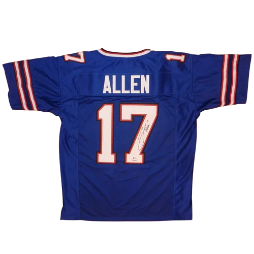 Josh Allen Autographed Buffalo (Blue #17) Custom Jersey - Beckett