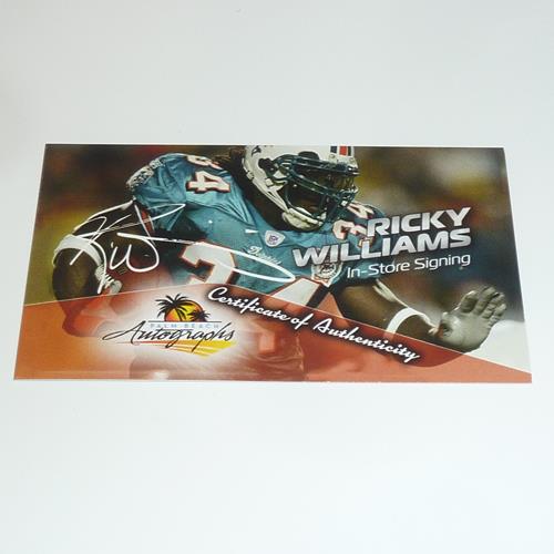 Ricky Williams Autographed Miami (Orange #34) Custom Jersey w/ Puff Puff Run - Radtke