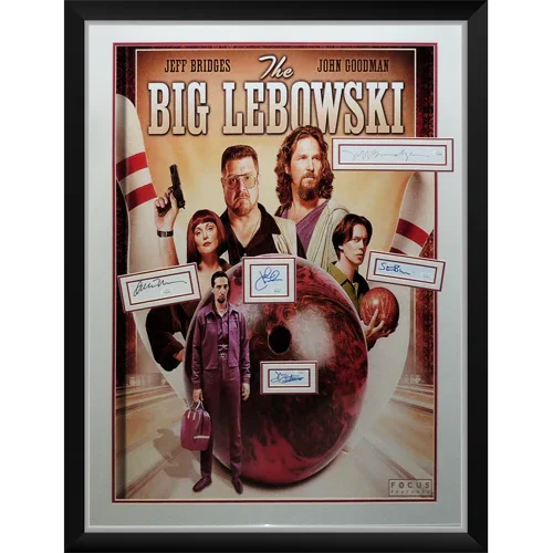 Big Lebowski Full-Size Movie Poster Deluxe Framed with Cast Autographs - JSA
