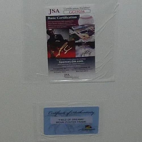 Field of Dreams Full-Size Movie Poster Deluxe Framed with Kevin Costner Autograph - JSA