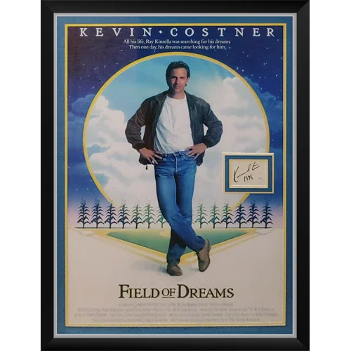 Field of Dreams Full-Size Movie Poster Deluxe Framed with Kevin Costner Autograph - JSA