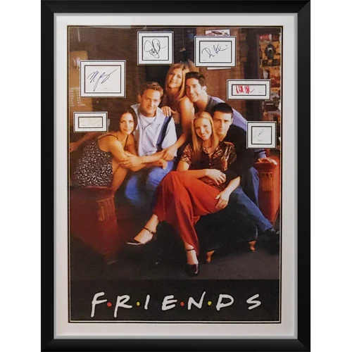 Friends Full-Size TV Poster Deluxe Framed with All Cast Autographs - JSA