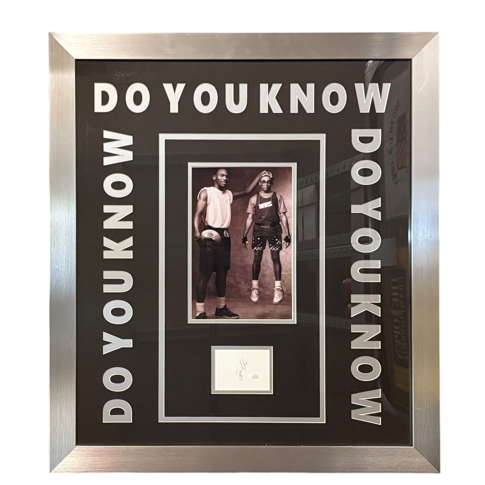 Spike Lee Autographed Nike Mars Blackmon (with Michael Jordan) Deluxe Framed 8x12 Photo Piece - JSA