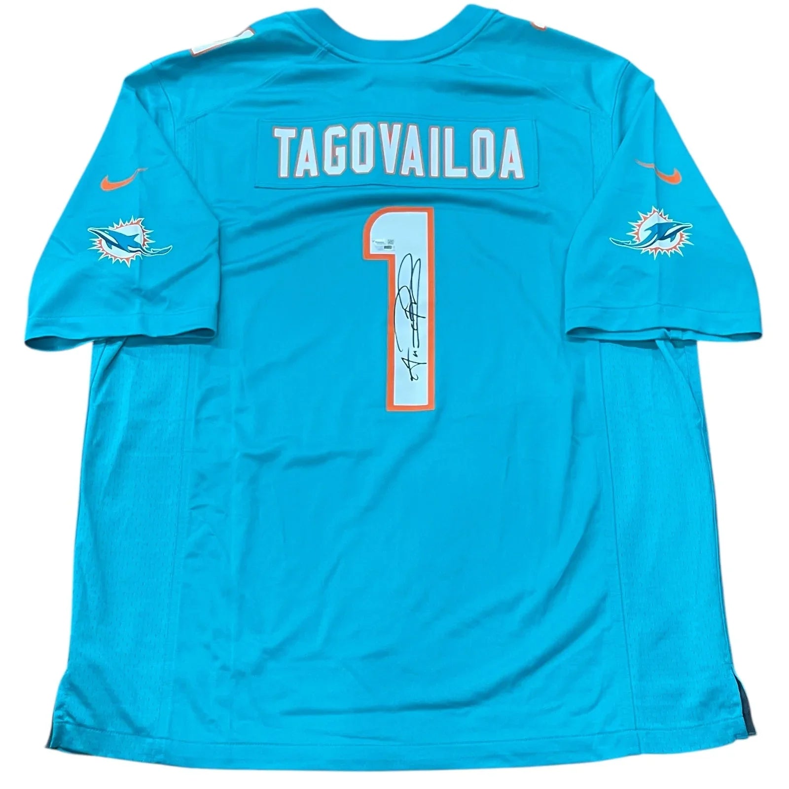 Tua Tagovailoa Autographed Miami Dolphins (Teal #1) Nike Jersey - Fanatics