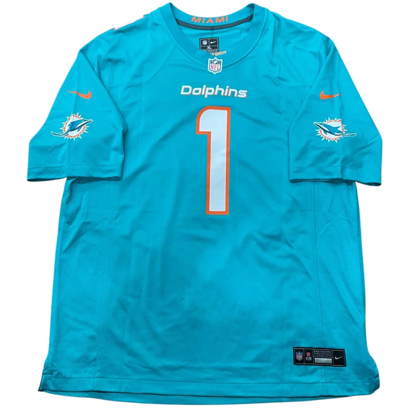 Tua Tagovailoa Autographed Miami Dolphins (Teal #1) Nike Jersey - Fanatics