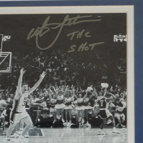 Christian Laettner Autographed Duke Blue Devils (The Shot Celebration BW) Deluxe Framed 8x10 Photo - JSA