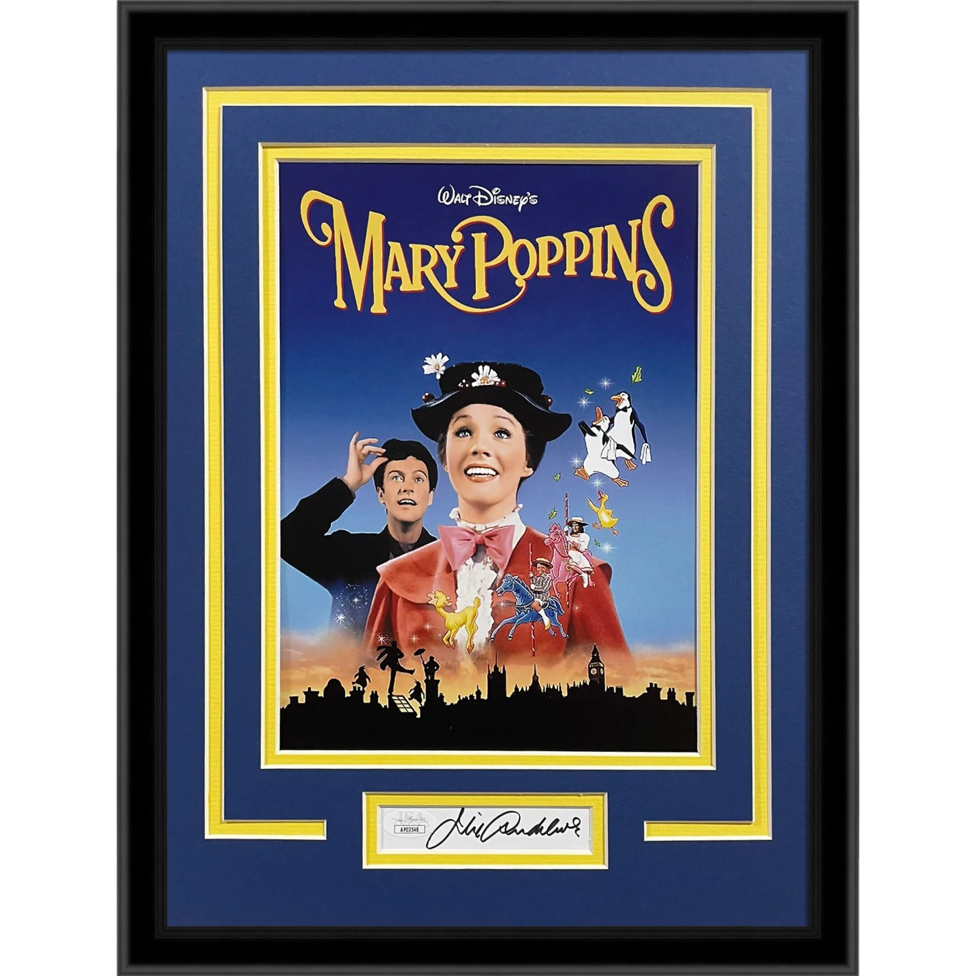 Julie Andrews Autographed Mary Poppins 8x12 Movie Poster Deluxe Framed Piece - JSA