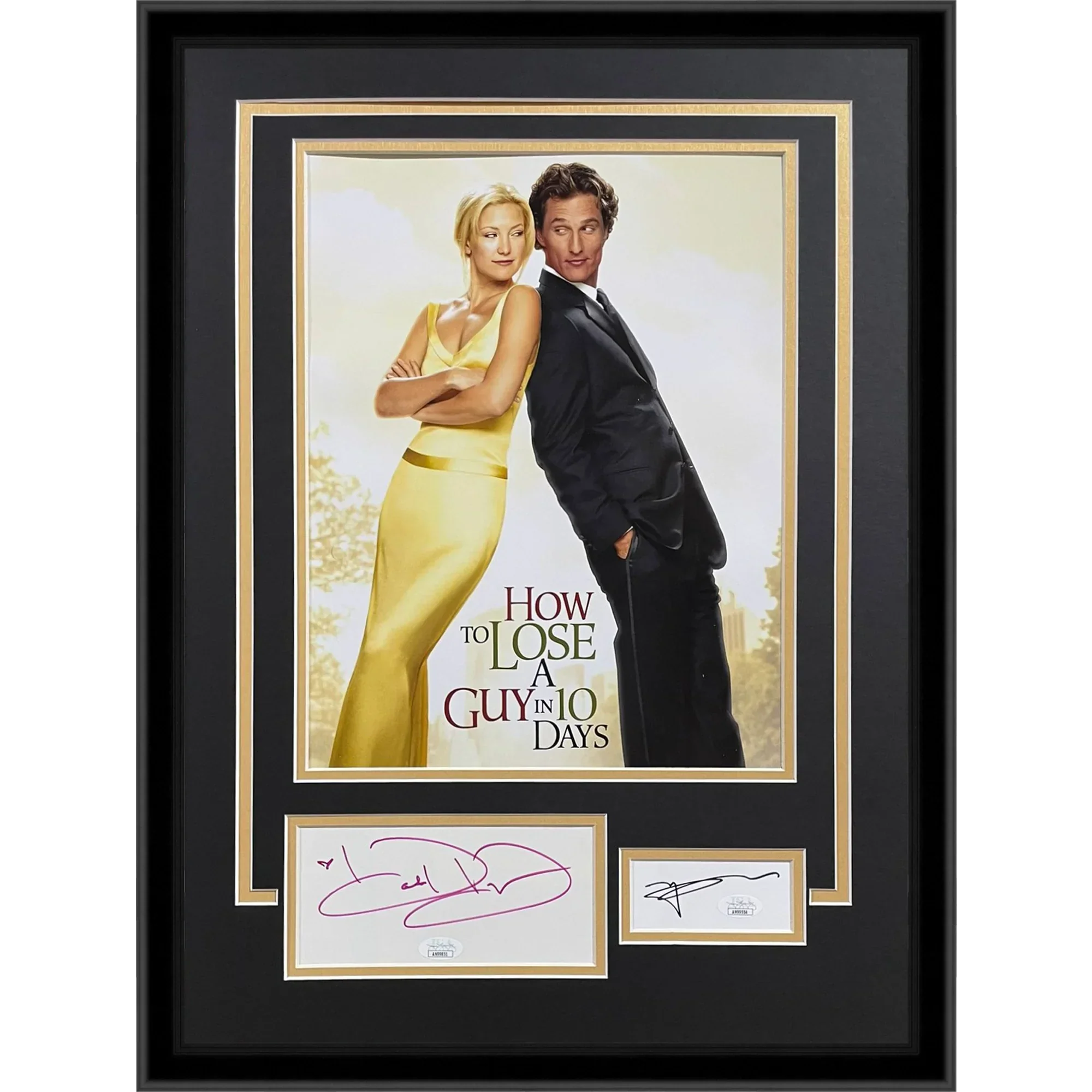 How to Lose A Guy in 10 Days 11x17 Movie Poster Deluxe Framed with Matthew McConaughey and Kate Hudson Autographs - JSA