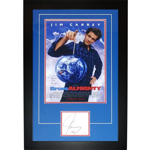 Bruce Almighty 11x17 Movie Poster Deluxe Framed with Jim Carrey Autograph - JSA
