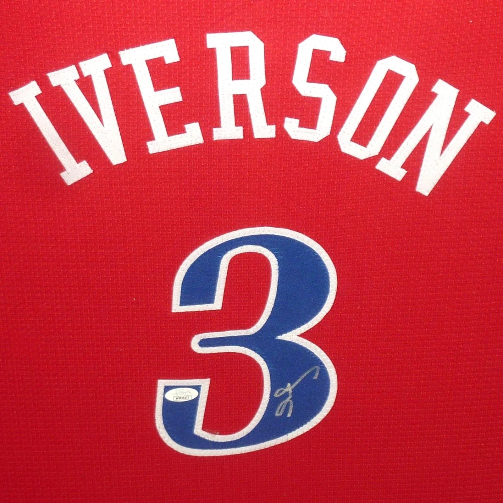 Allen Iverson Autographed Philadelphia 76ers (Red #3) Deluxe Framed Jersey - Beckett