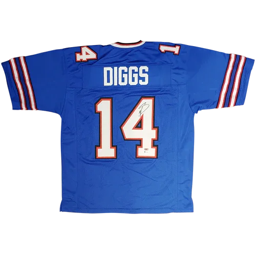 Stefon Diggs Autographed Buffalo (Blue #14) Custom Jersey - JSA