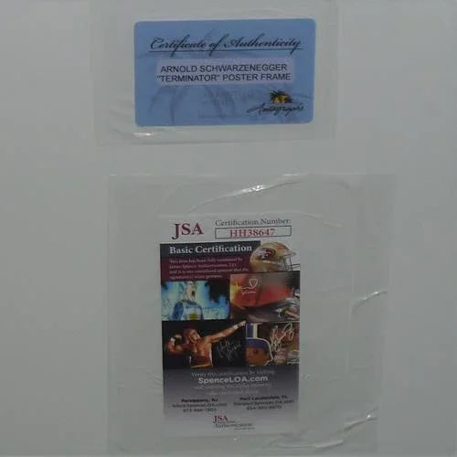 Terminator Full-Size Movie Poster Deluxe Framed with Arnold Schwarzenegger Autograph - JSA