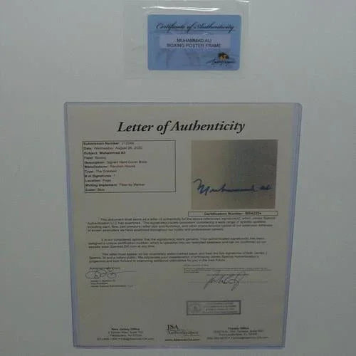 Muhammad Ali Full-Size Boxing Poster (over Liston) Deluxe Framed with Autograph - JSA