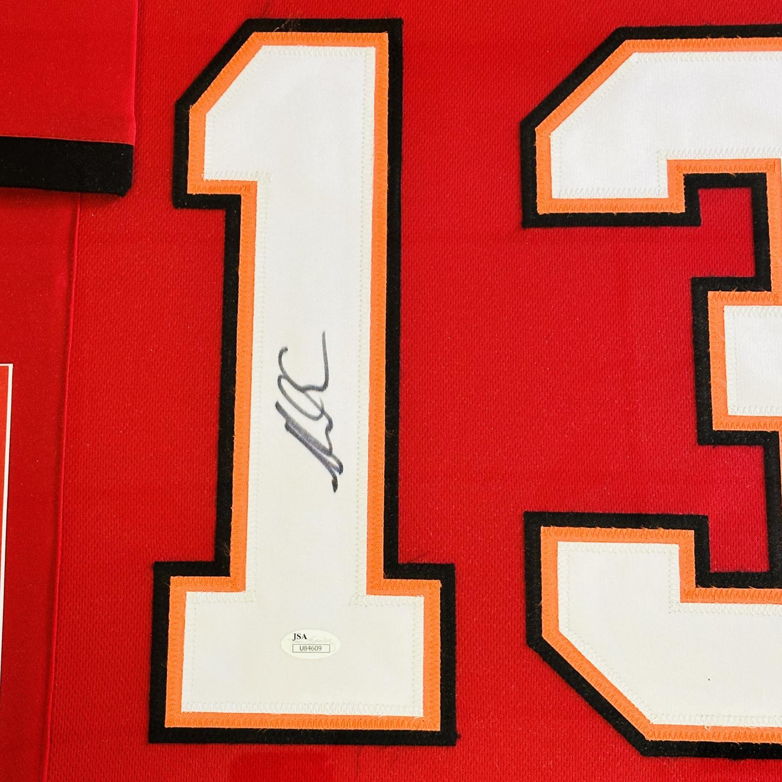 Mike Evans Autographed Tampa Bay (Red #13) Deluxe Framed Jersey - JSA