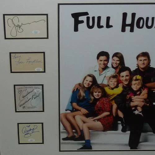 Full House Full-Size TV Poster Deluxe Framed with All 9 Cast Autographs - JSA