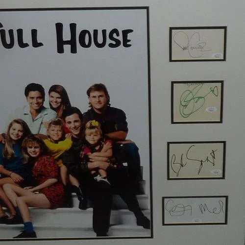 Full House Full-Size TV Poster Deluxe Framed with All 9 Cast Autographs - JSA